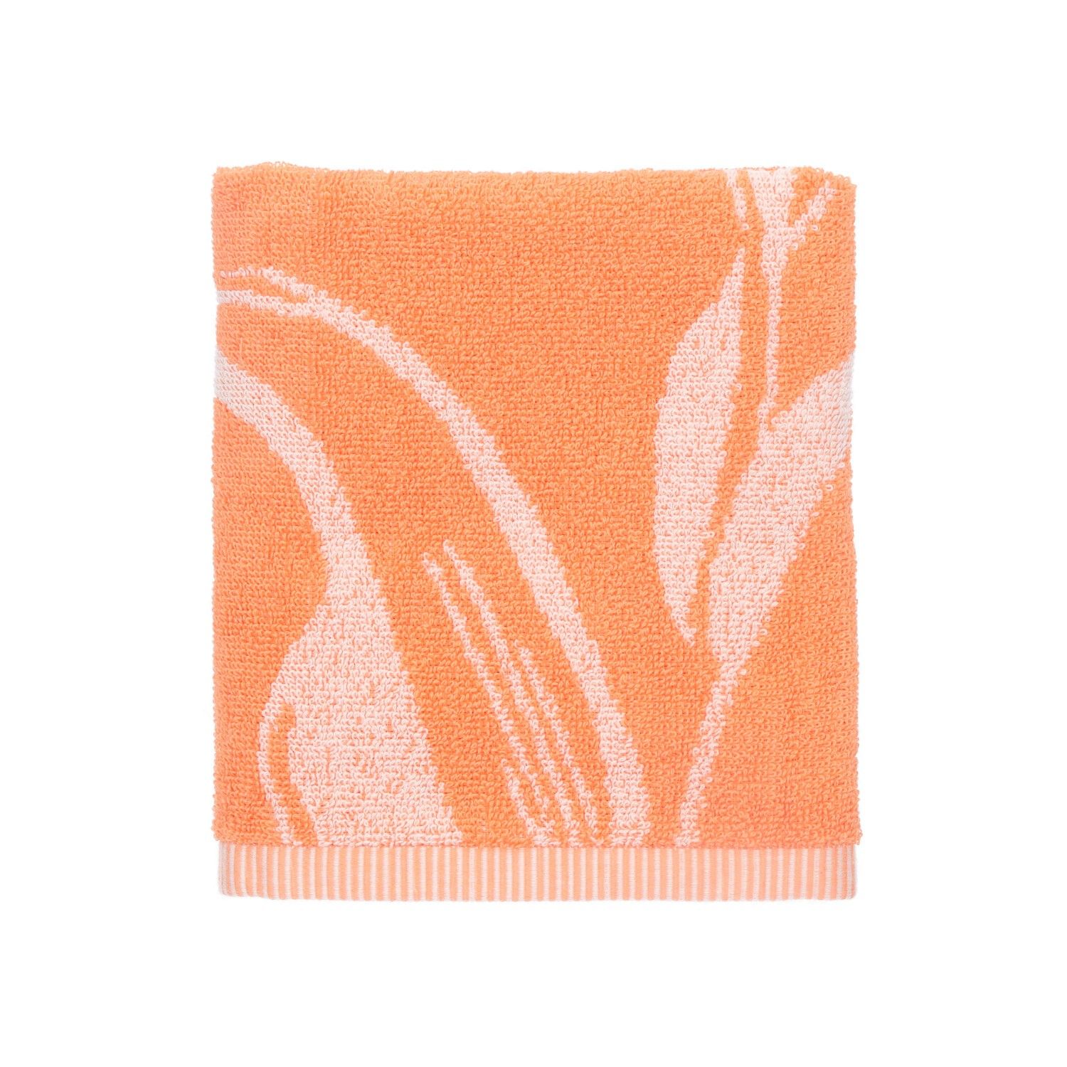 Bunzlau Castle Keukendoek - Tulpen Oranje, opgevouwen op witte achtergrond met tulpenmotief