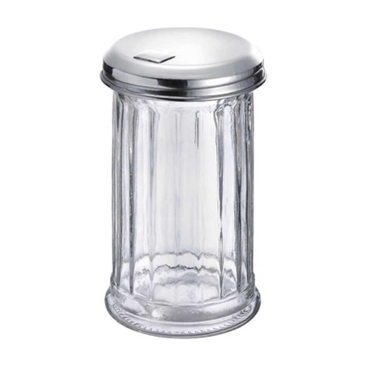 Westmark New York Suikerdispenser - 13,3 cm, transparant, geribbelde glazen dispenser met rvs schroefdeksel