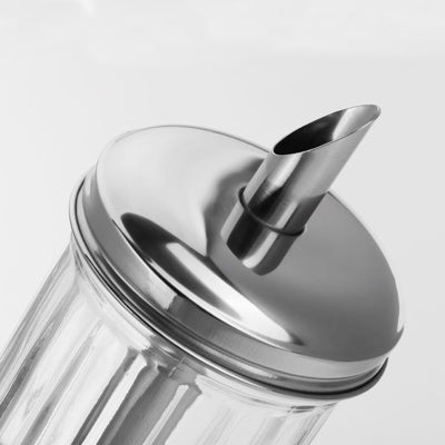 Westmark New York Suikerdispenser - 17 cm, transparant, close-up van het RVS deksel met schenktuit