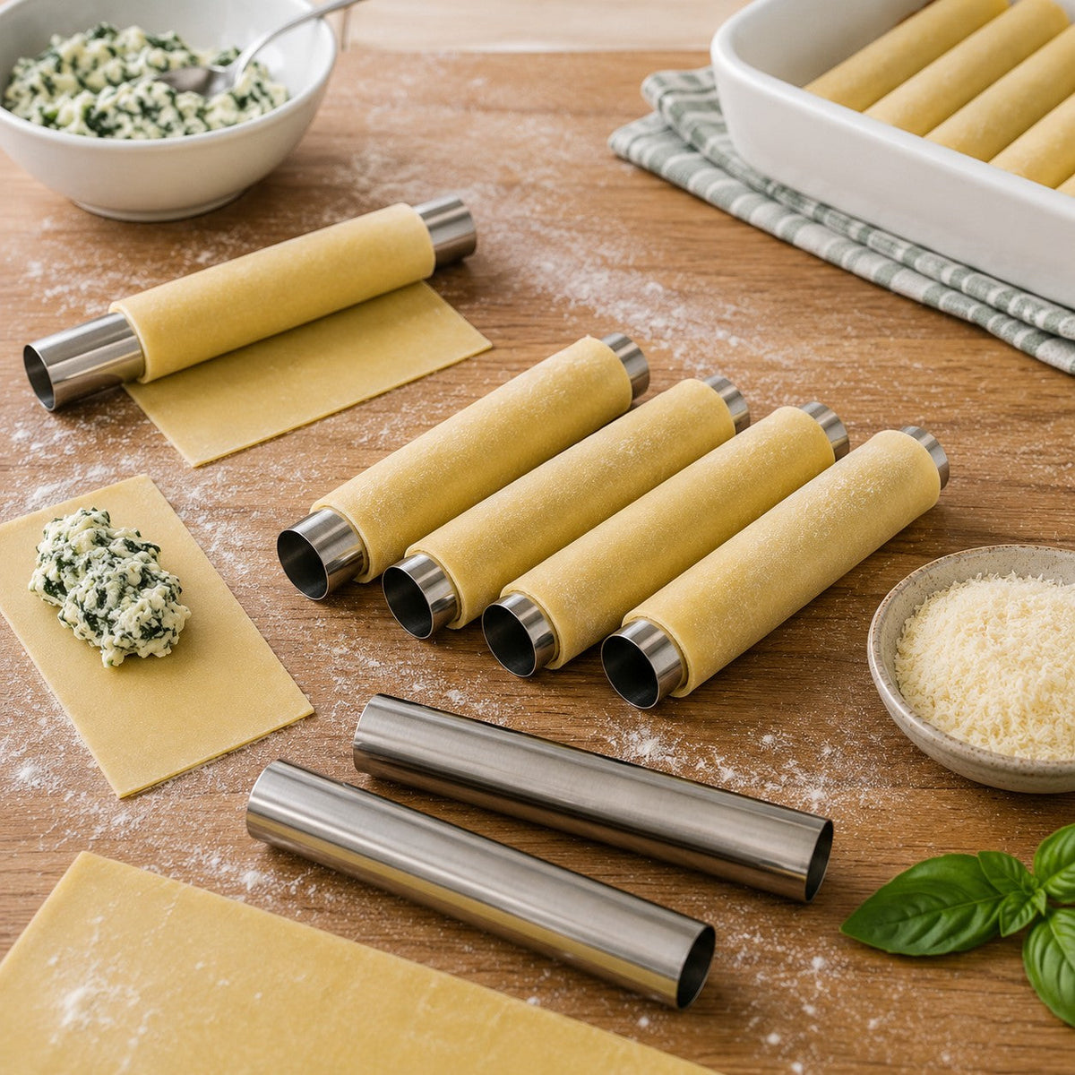 Woerdman Cannelloni Rollen RVS - 12 x 1,5 cm - sfeerbeeld