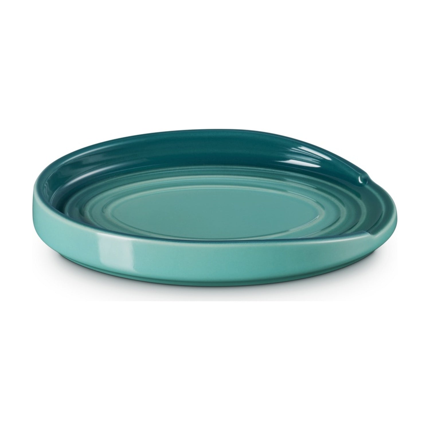 Le Creuset Lepelhouder Ovaal Bleu Riviera - 15 cm op witte achtergrond