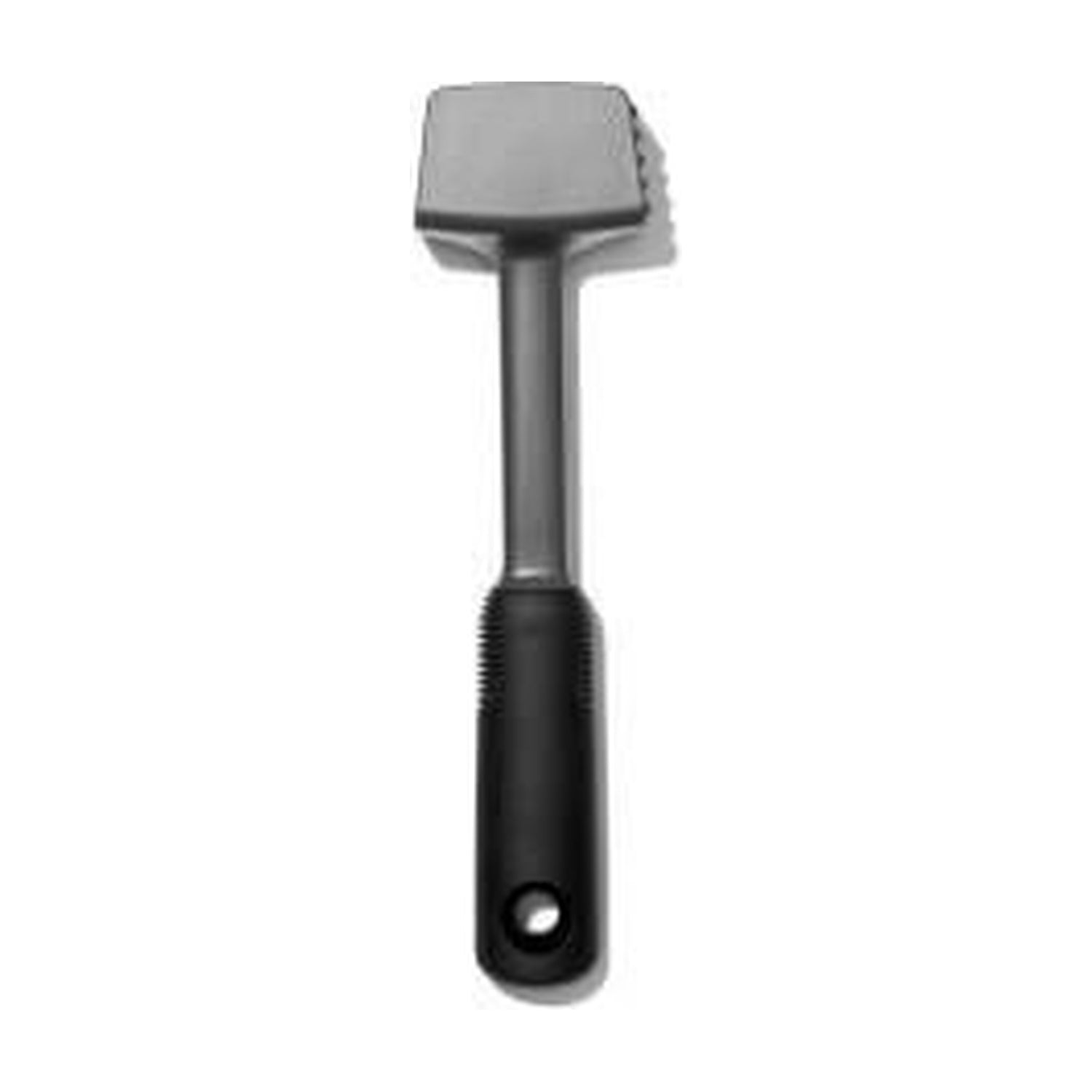 OXO Good Grips Vleeshamer Kunststof op witte achtergrond, rechtop met geribbelde kop