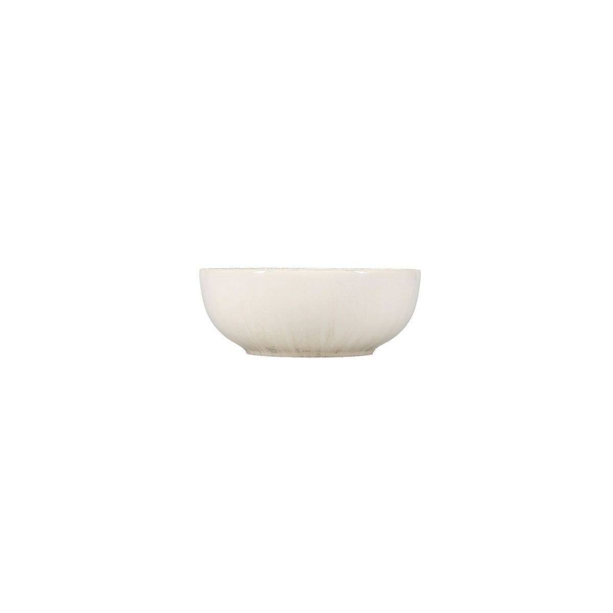 BonBistro Nuance Kom - 16 cm op witte achtergrond, zijaanzicht met grijsbeige streepjes aan de voet