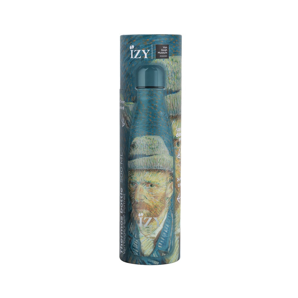 IZY Thermosfles Zelfportret Van Gogh in kartonnen geschenkverpakking met Van Gogh Museum-logo
