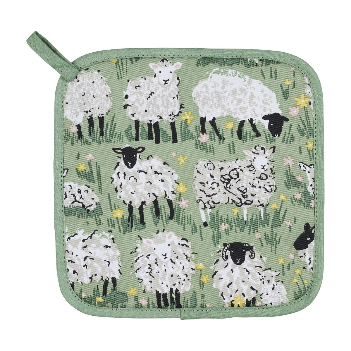Ulster Weavers Pannenlap - Woolly Sheep op witte achtergrond