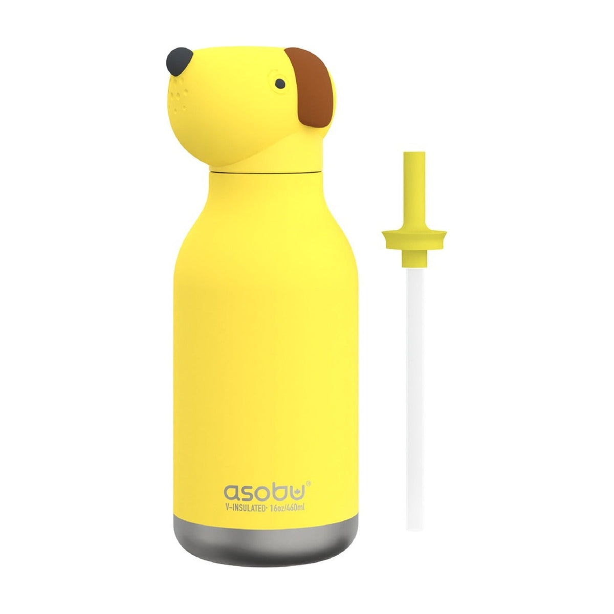 Asobu Bestie Thermosfles Hond - 470 ml op witte achtergrond, andere hoek