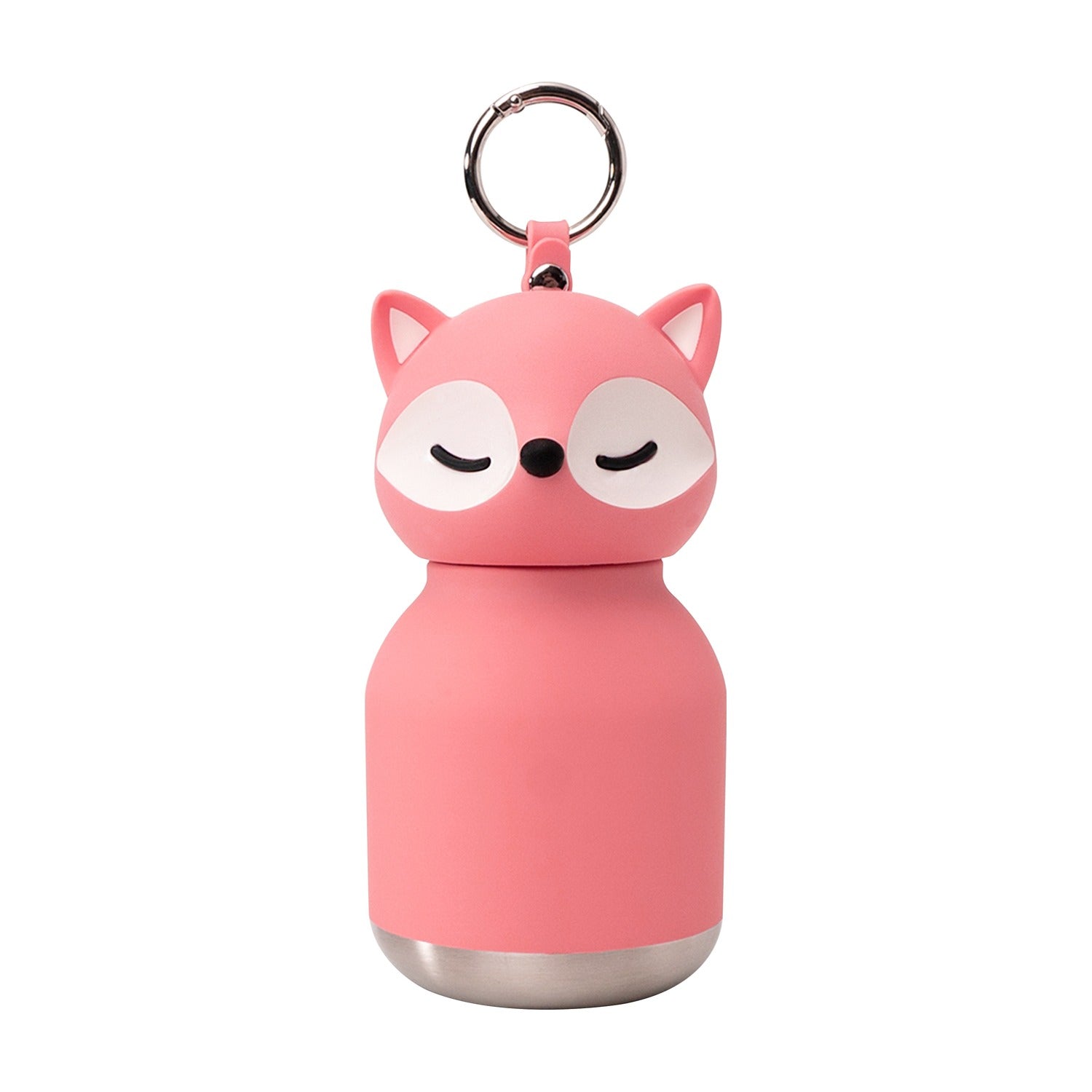 Asobu Mini Bestie Thermosfles Roze Vos - 200 ml op witte achtergrond, andere hoek