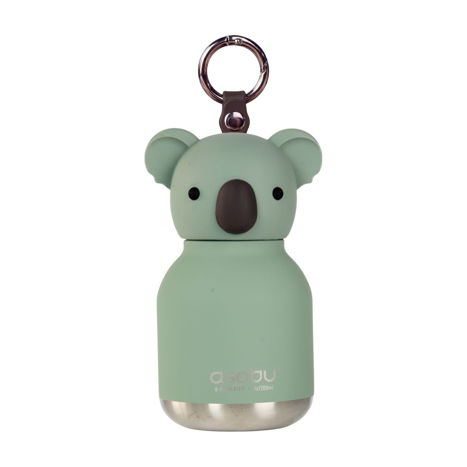 Asobu Mini Bestie Thermosfles Koala - 200 ml op witte achtergrond, met sleutelhanger