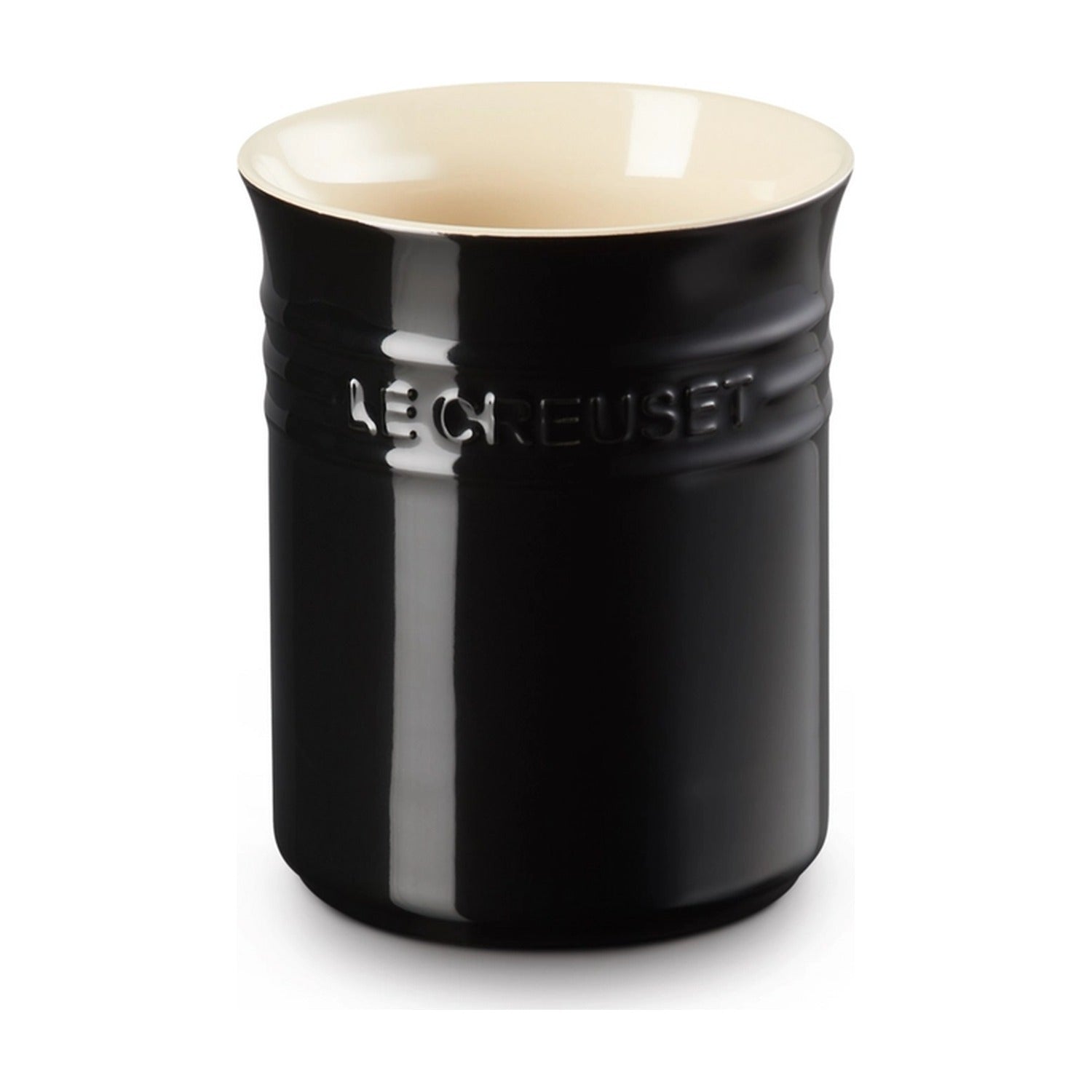 Le Creuset Spatelpot Ebbenzwart - 15 cm op witte achtergrond