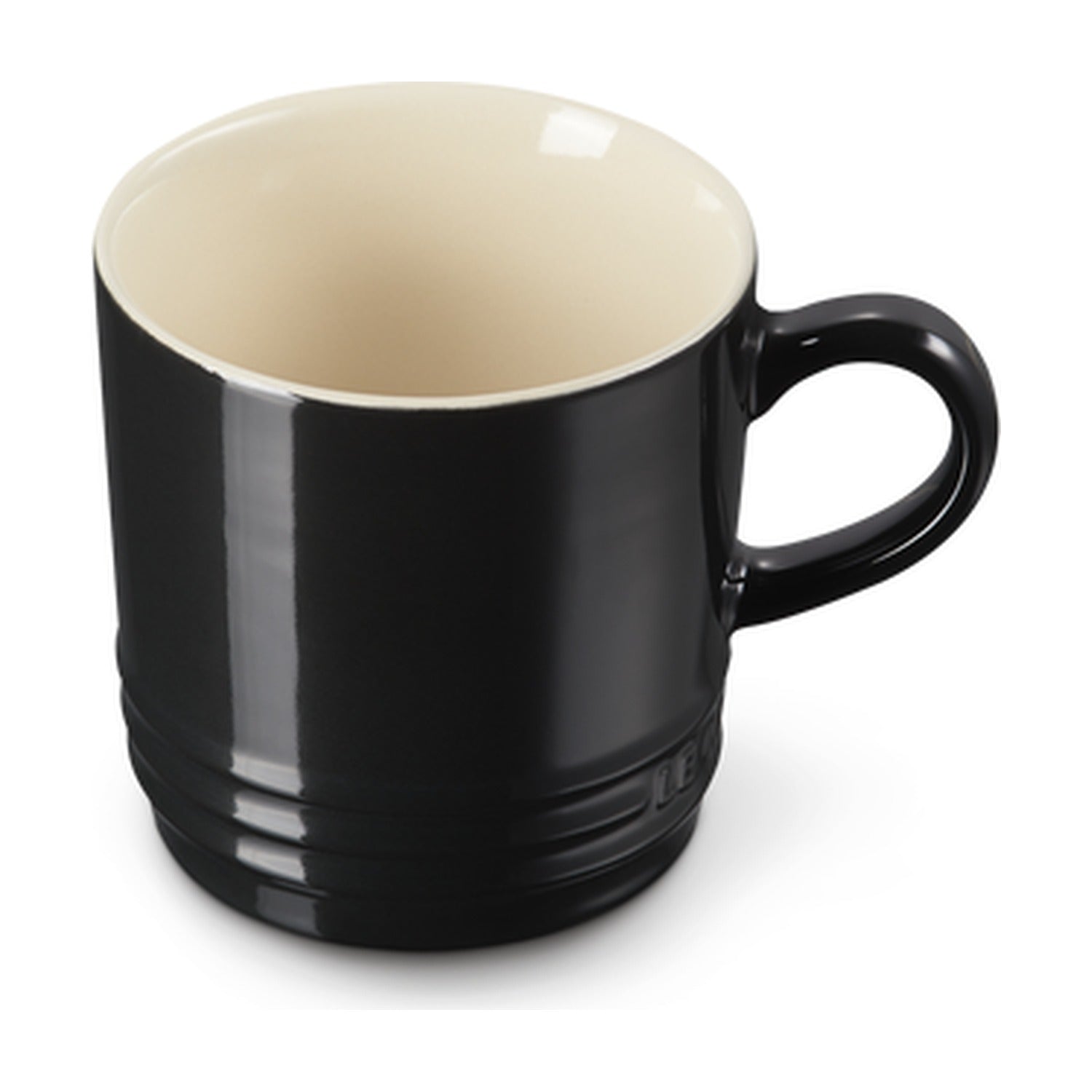 Le Creuset Koffiebeker Ebbenzwart - 200 ml op witte achtergrond