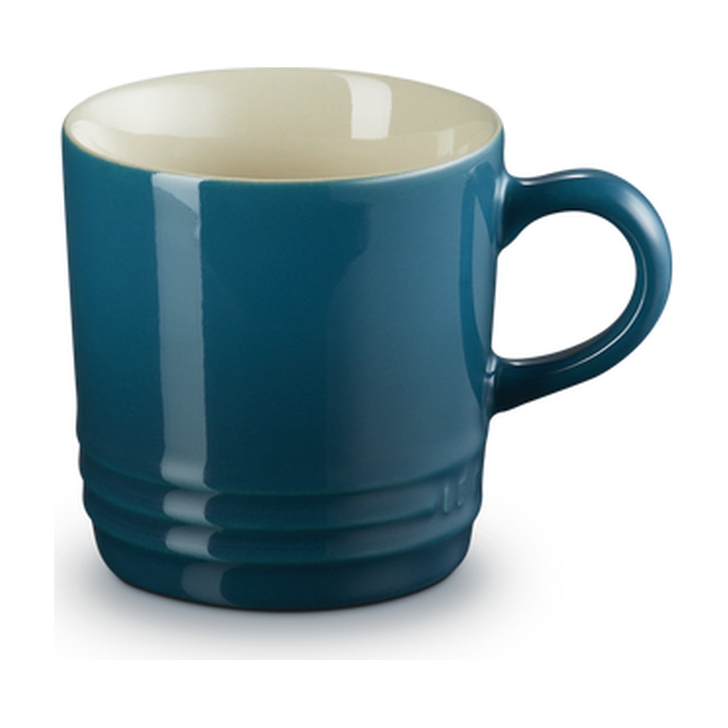 Le Creuset Koffiebeker Deep Teal - 200 ml op witte achtergrond