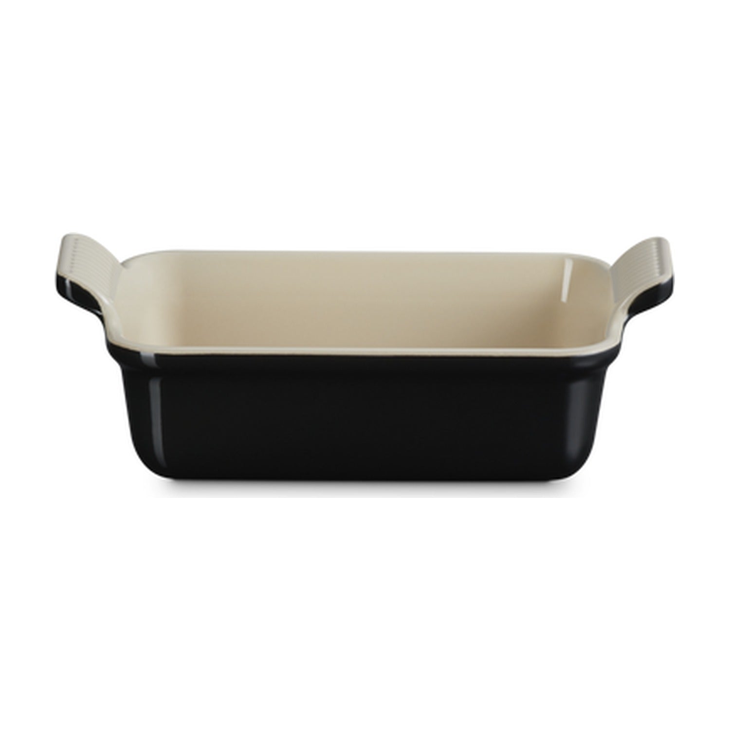 Le Creuset Ovenschaal Ebbenzwart - 19 cm op witte achtergrond