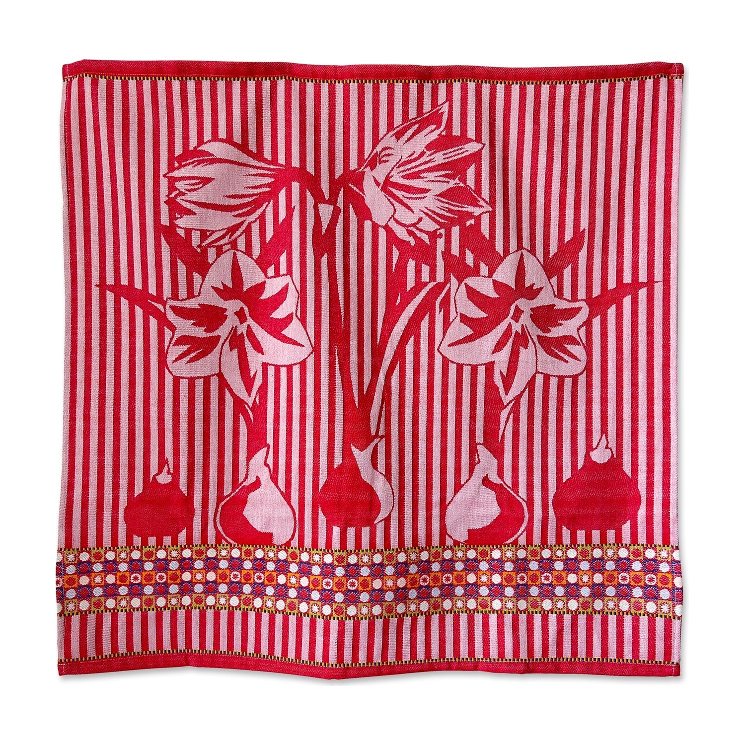 Mariëtte Wolbert Theedoek - Amaryllis Rood op witte achtergrond