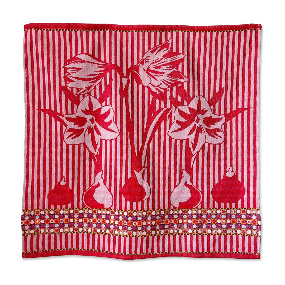 Mariëtte Wolbert Theedoek - Amaryllis Rood op witte achtergrond