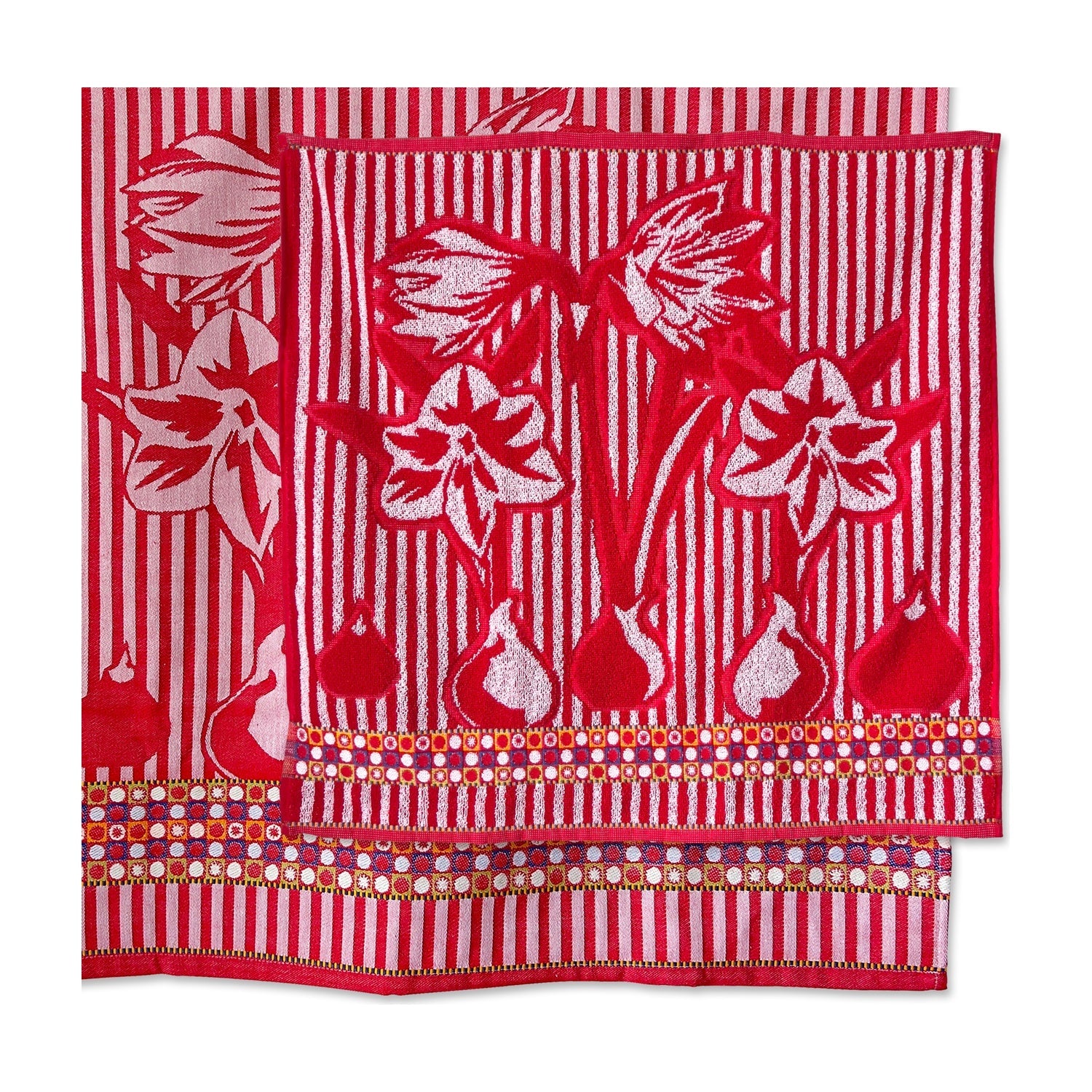 Mariëtte Wolbert Keukendoek - Amaryllis Rood op witte achtergrond