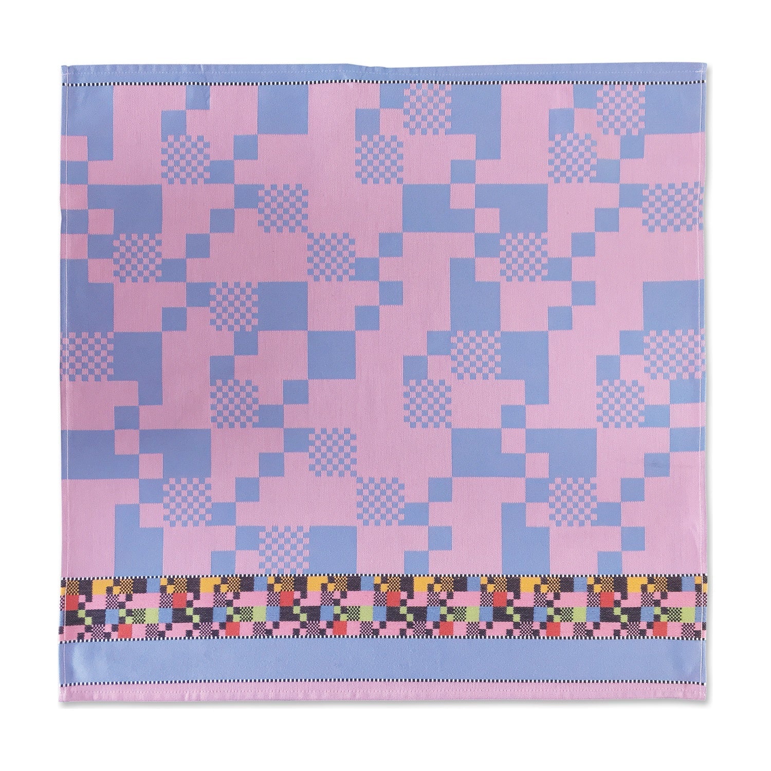Mariëtte Wolbert Theedoek - Soft Square Roze op witte achtergrond