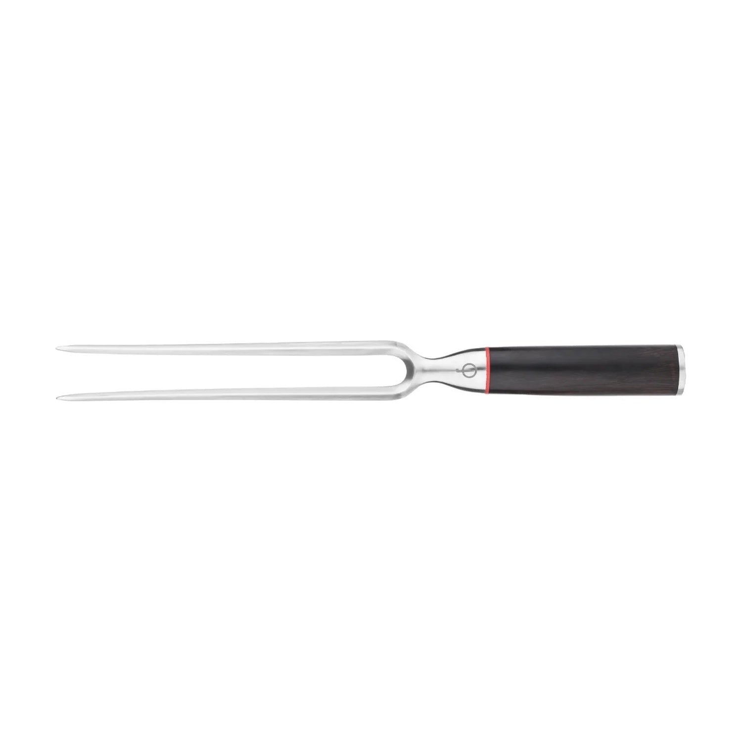 Forged Sebra trancheervork met donkerhouten handvat op wit