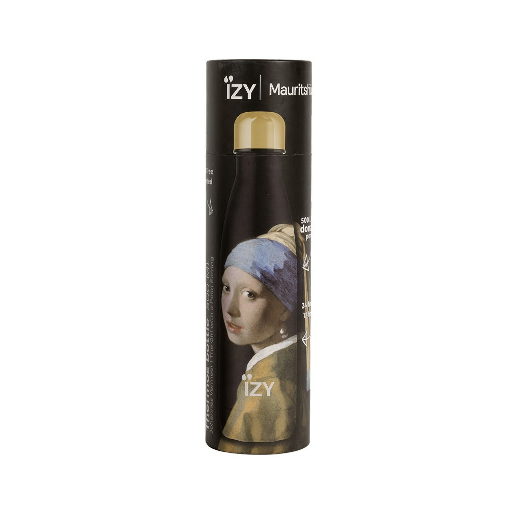 IZY-thermosfles met Meisje met de parel van Vermeer in Mauritshuis-verpakking