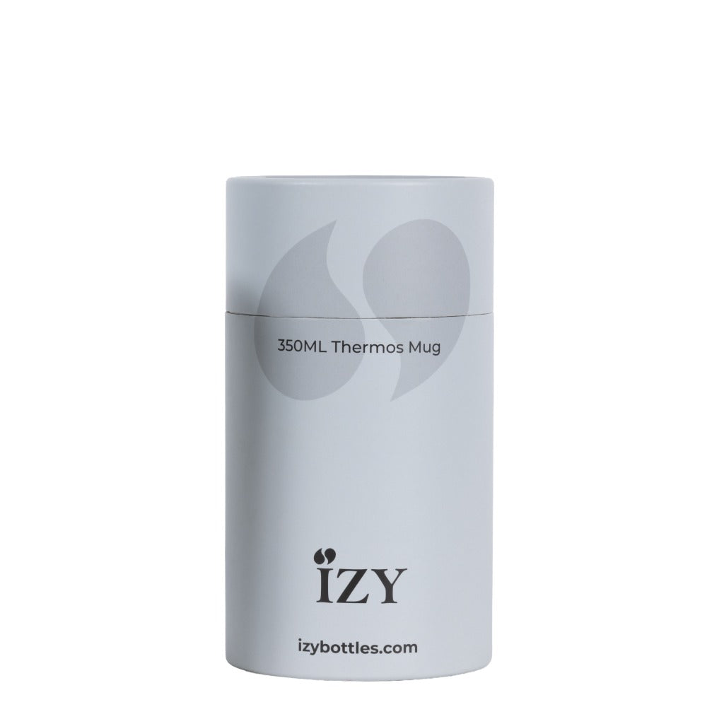 Verpakking van de IZY Thermosbeker Zilver - 350 ml