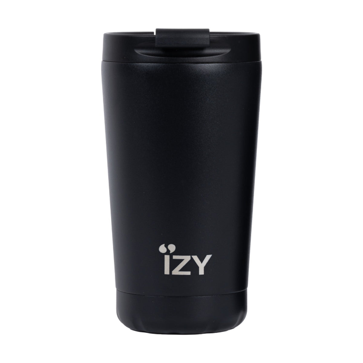 IZY Thermosbeker Mat Zwart - 350 ml op witte achtergrond