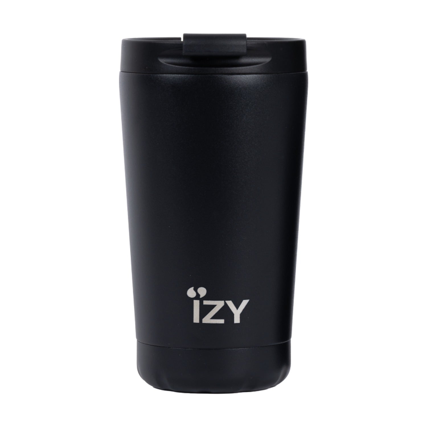 IZY Thermosbeker Mat Zwart - 350 ml op witte achtergrond