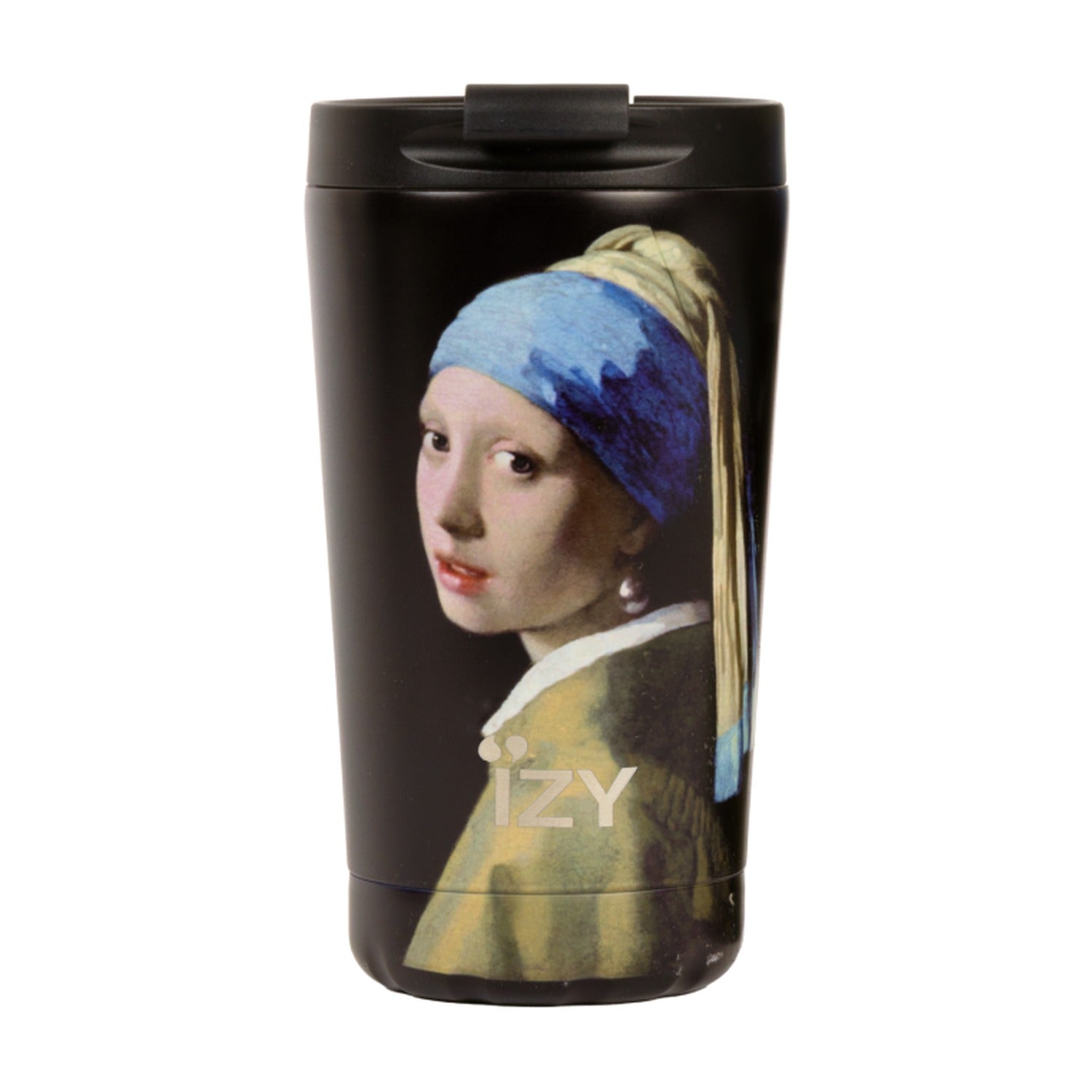IZY Thermosbeker Meisje met de Parel Vermeer - 350 ml op witte achtergrond