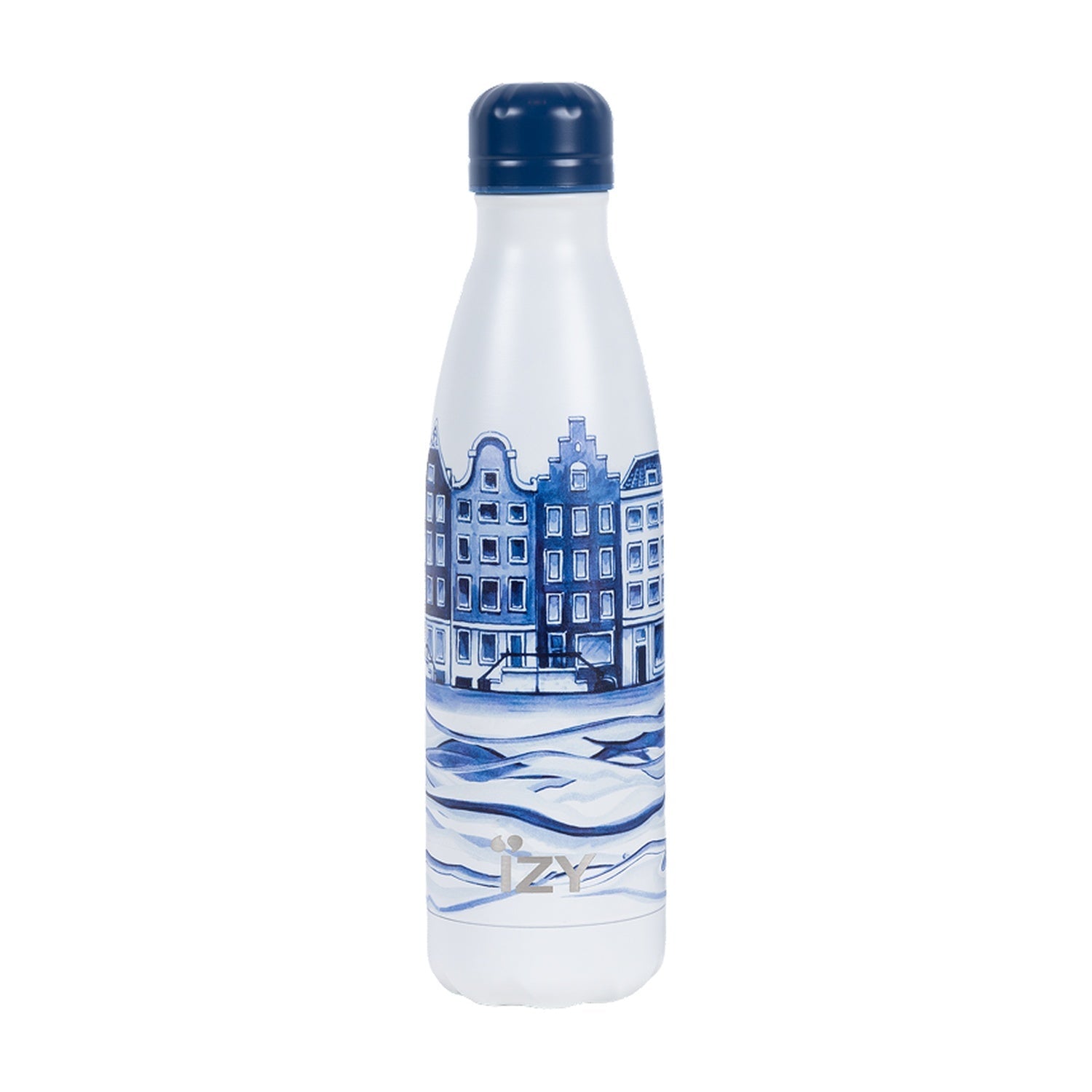 IZY Thermosfles Heinen Delfts Blauw x Plateel - 500 ml op witte achtergrond