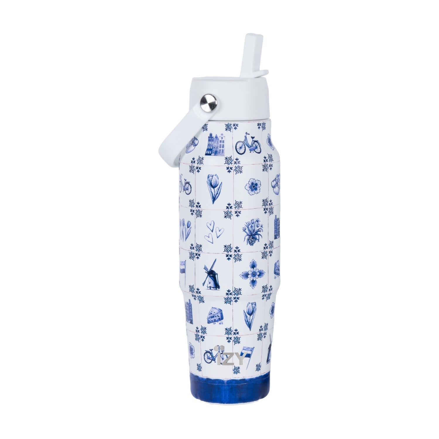 IZY Travel Bottle Dutch Tiles - 900 ml op witte achtergrond