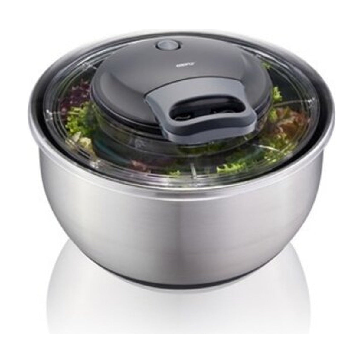GEFU Saladespinner Pullit RVS - 4,5 liter op witte achtergrond