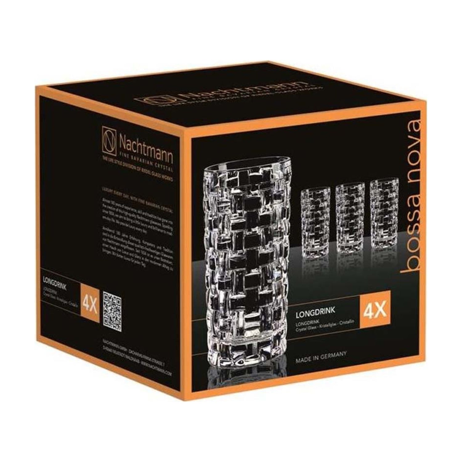 Nachtmann Bossa Nova longdrinkglas close-up diamantreliëf