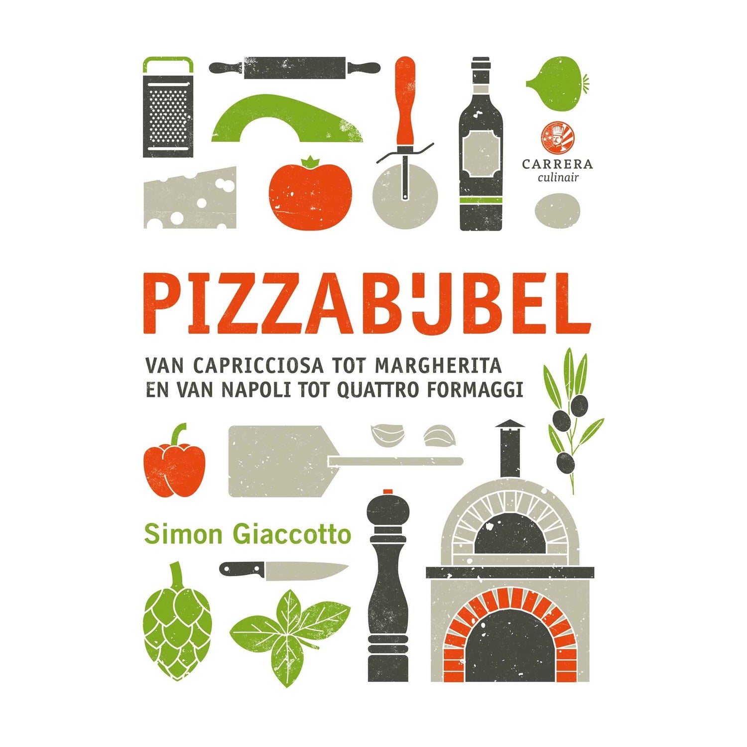 Pizzabijbel op witte achtergrond