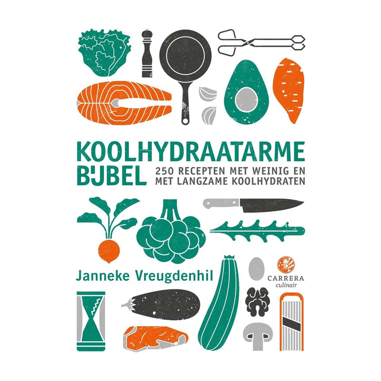 Koolhydraatarme bijbel op witte achtergrond