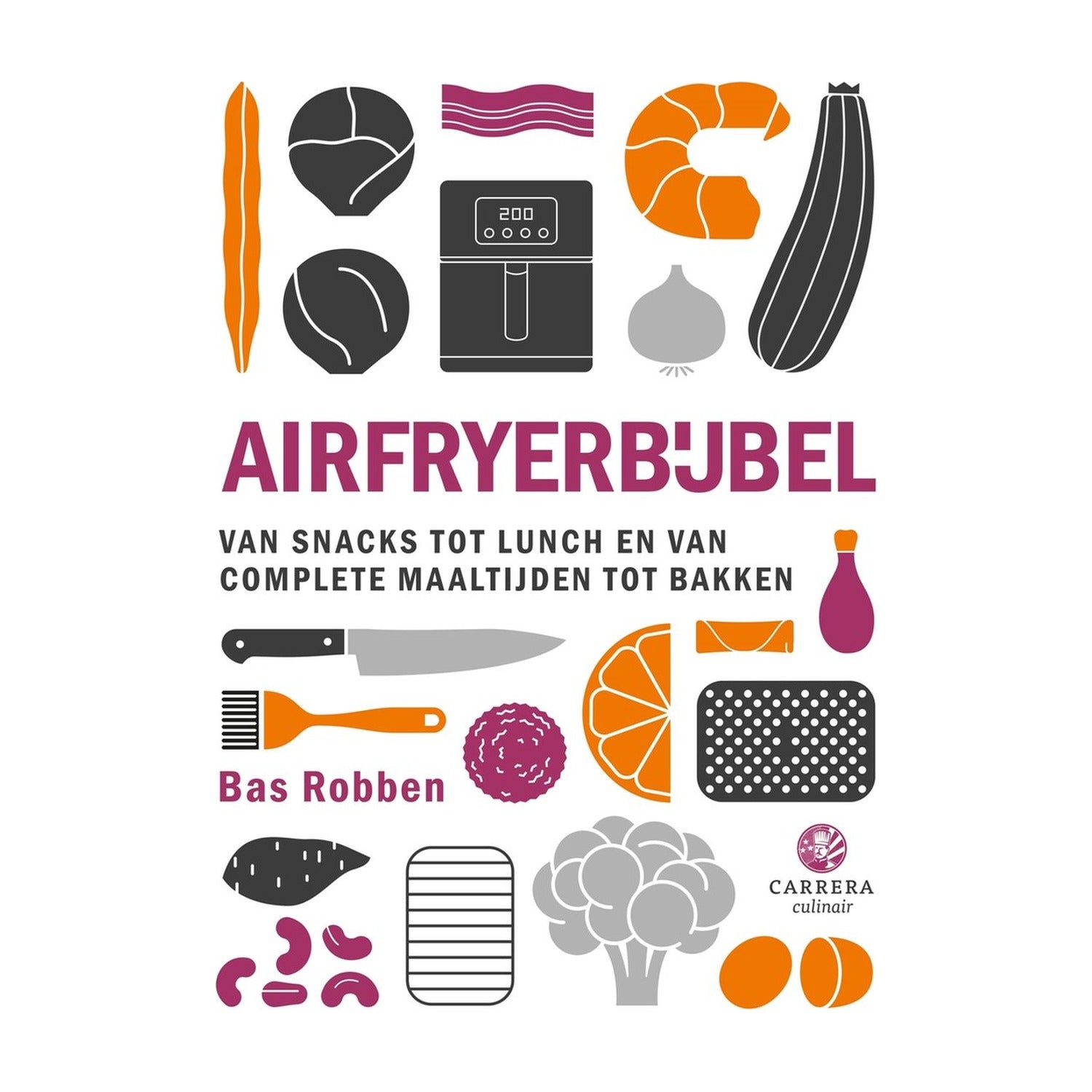 Airfryerbijbel op witte achtergrond