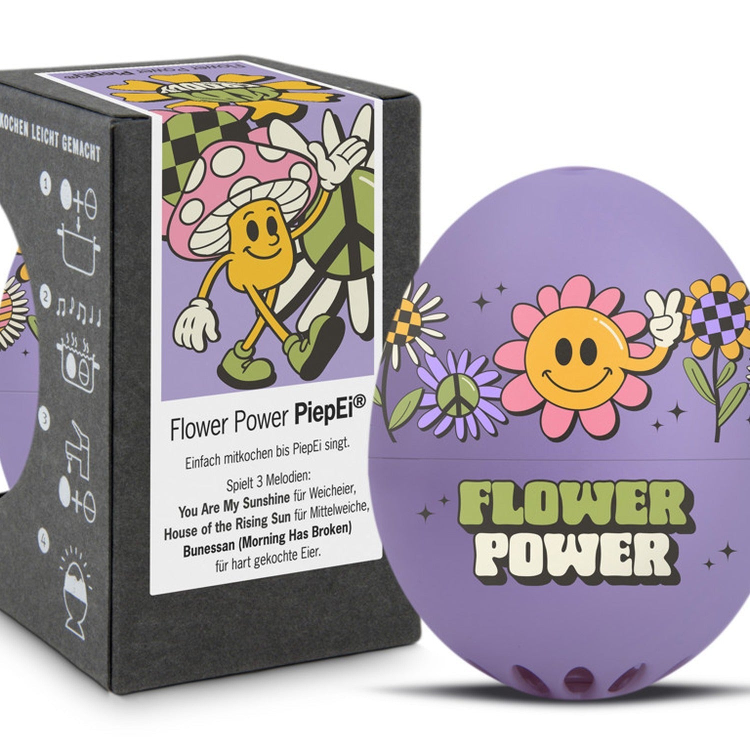 Brainstream Piep Ei - Flower Power op witte achtergrond