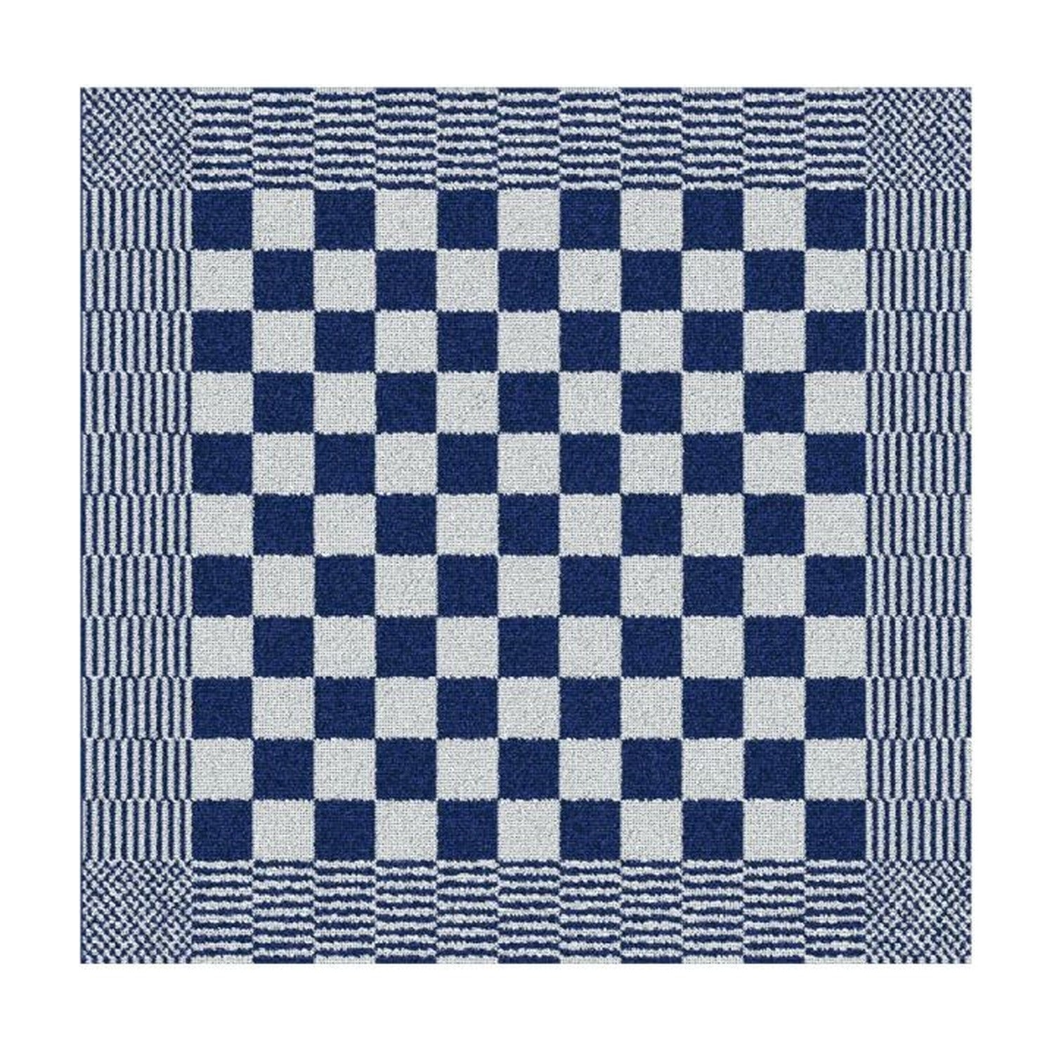 DDDDD Keukendoek - Blok Blauw op witte achtergrond