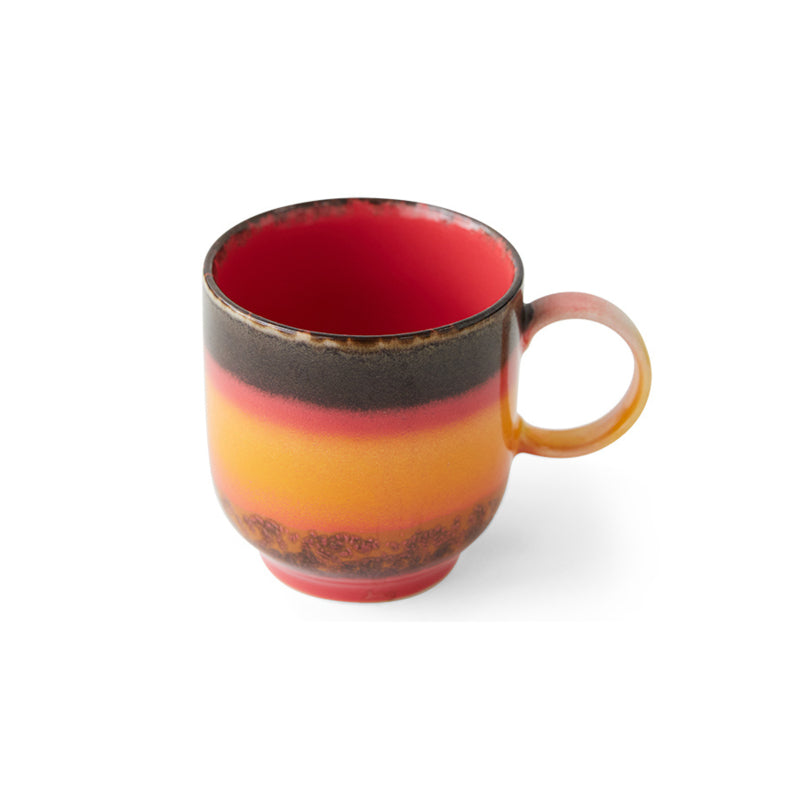 HKLiving 70's Koffiemok met Oor - Excelsa op witte achtergrond