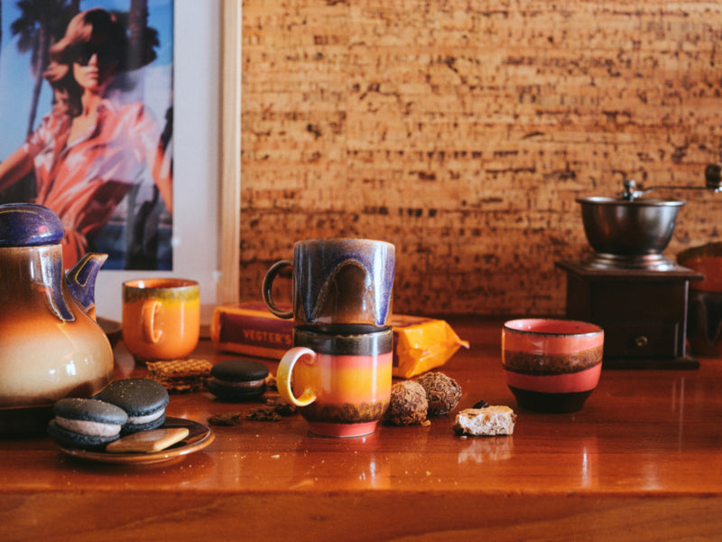 HKLiving 70's Koffiemok met Oor - Excelsa
