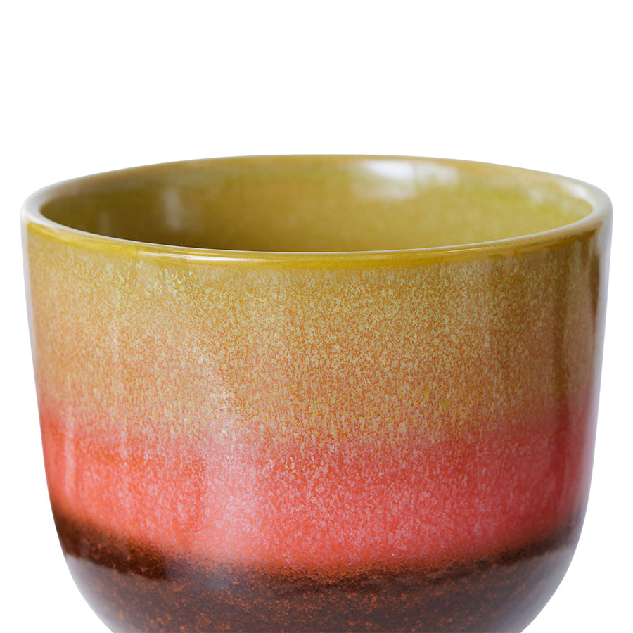 HKLiving Retro Bloempot Lime Green, close-up van de bovenrand