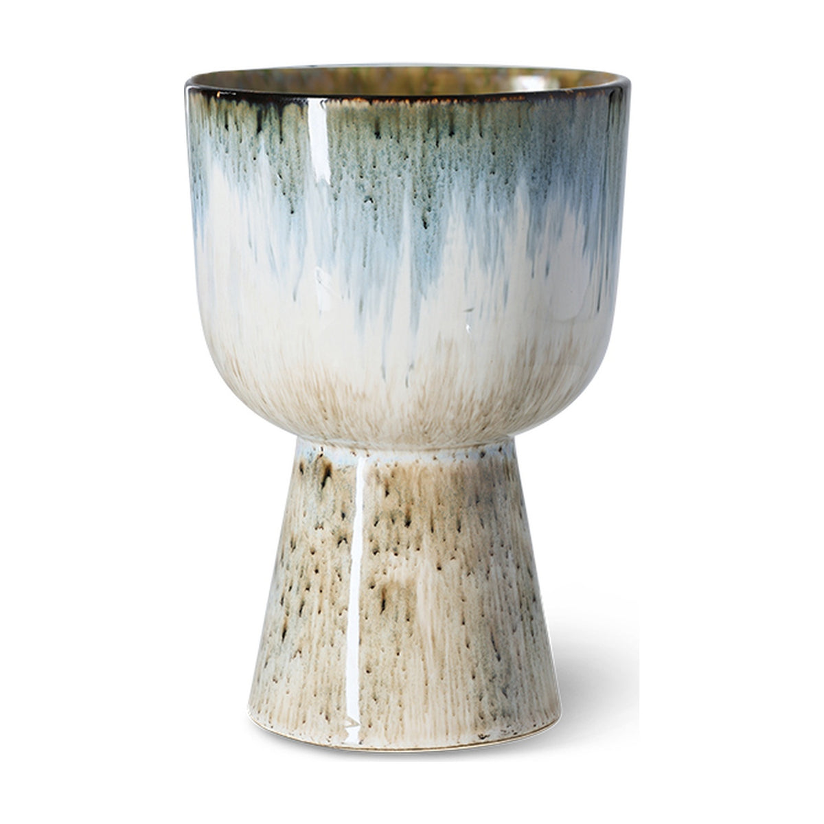 HKLiving Retro Bloempot - Glacier op witte achtergrond