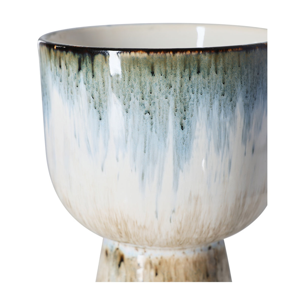 HKLiving Retro Bloempot Glacier, close-up van de bovenrand