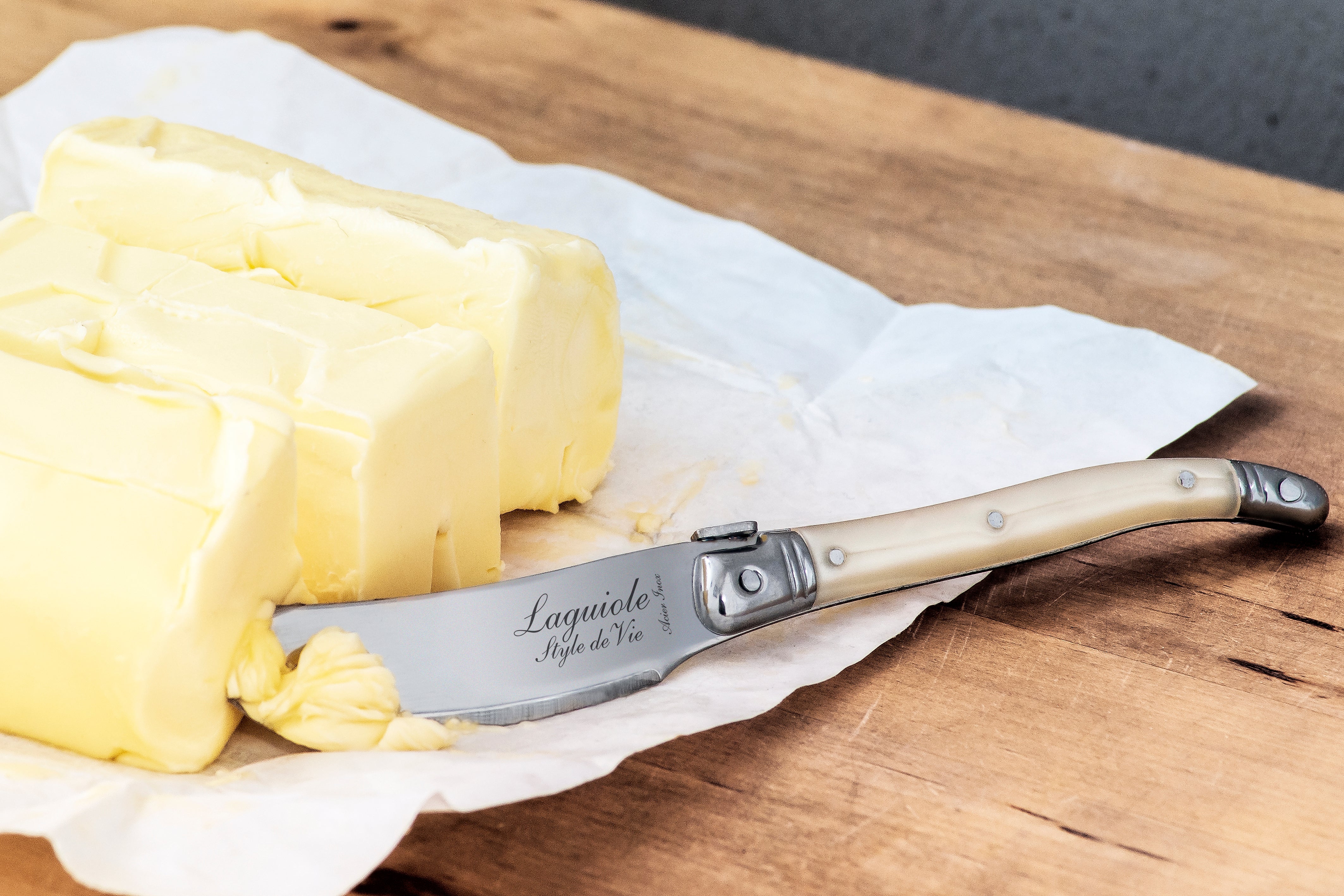 Laguiole Style de Vie Premium Line Botermessen 4-delig - Parelmoer