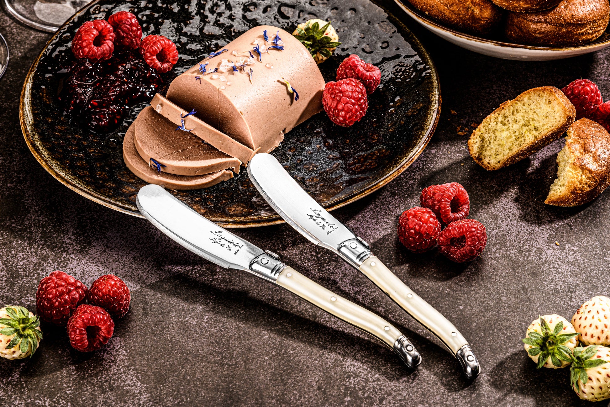 Laguiole Style de Vie Premium Line Botermessen 4-delig - Parelmoer