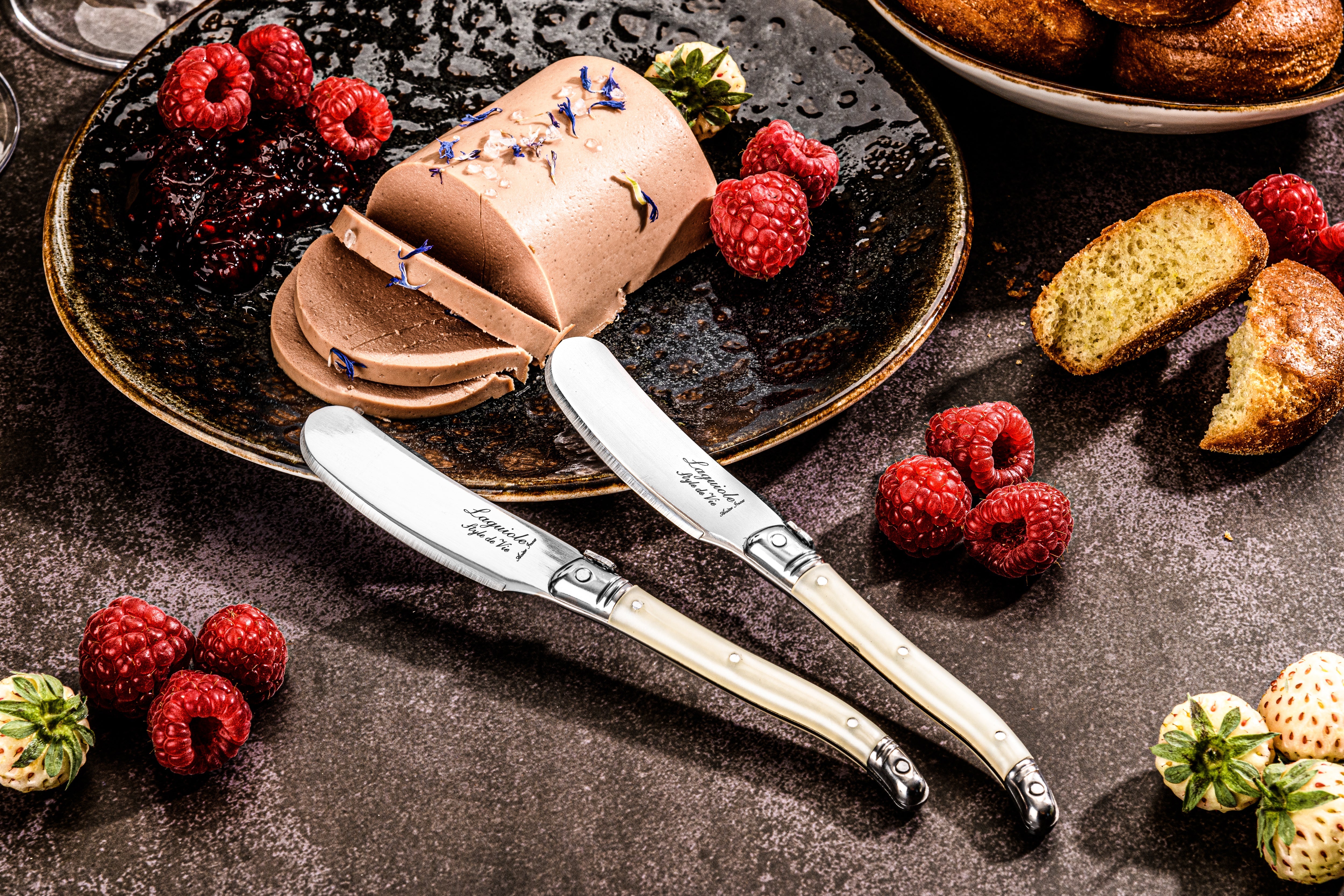 Laguiole Style de Vie Premium Line Botermessen 4-delig - Parelmoer