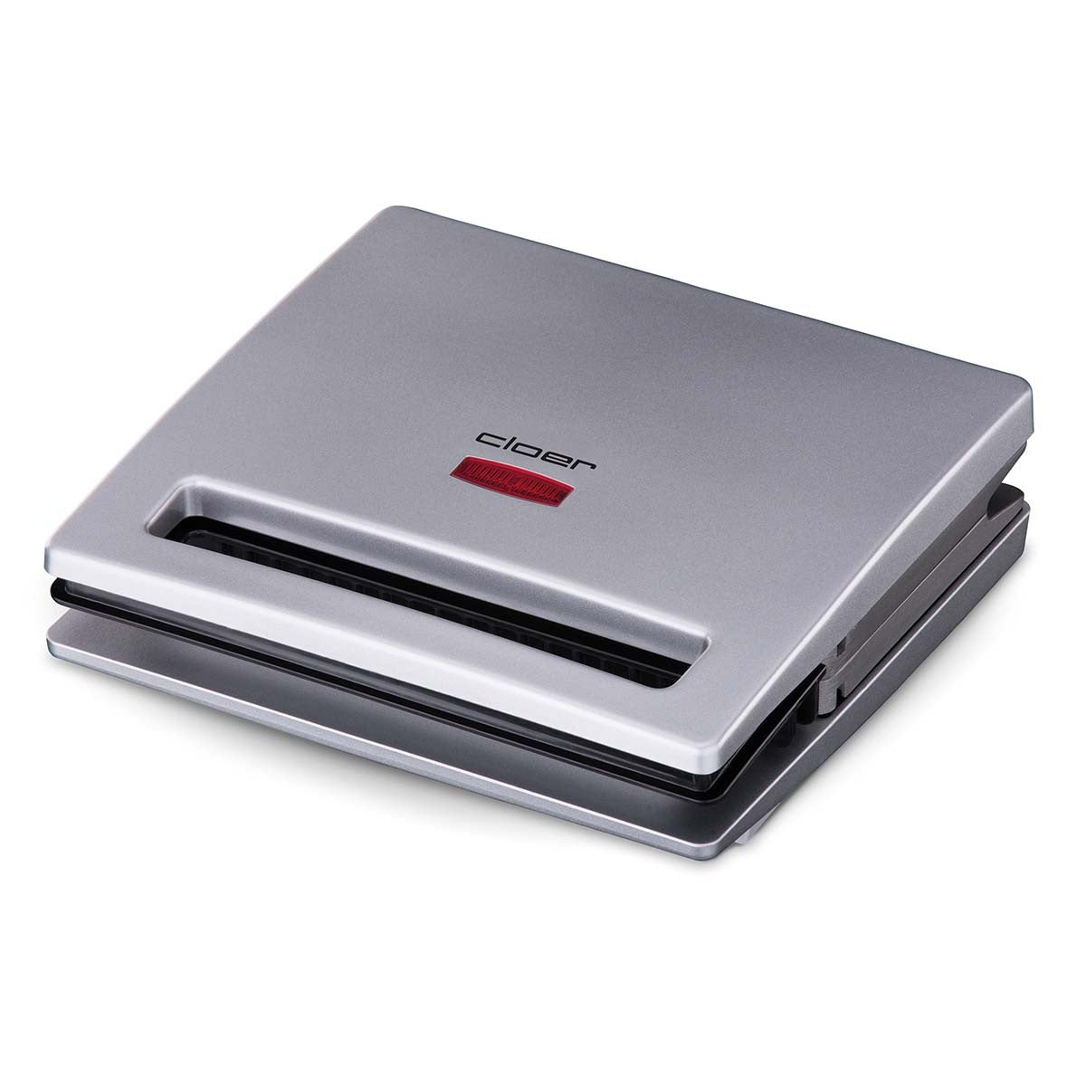 Cloer Sandwichmaker 2 sneetjes - Zilver op witte achtergrond