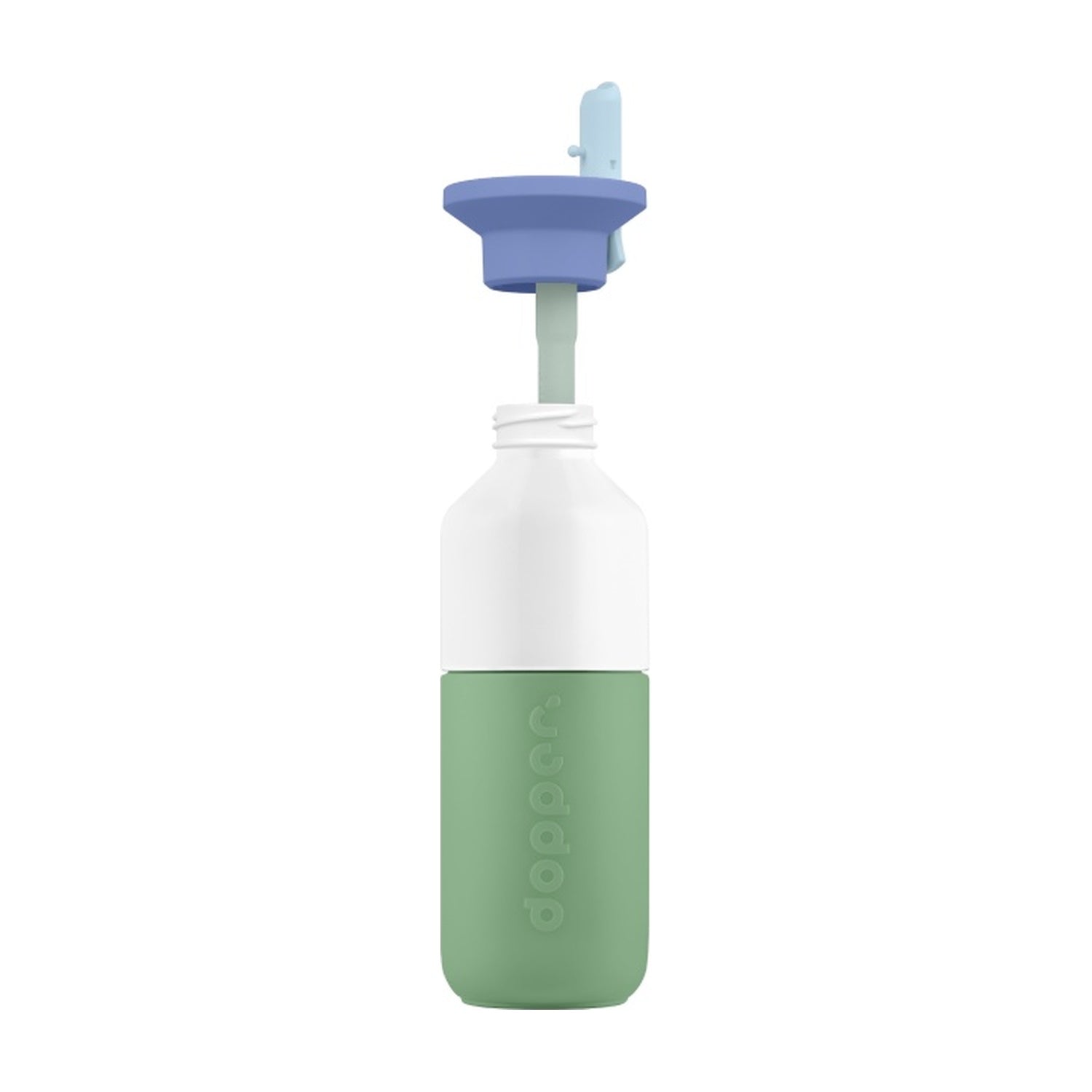 Dopper Steel Fresh Green x Flip Straw - 350 ml op witte achtergrond