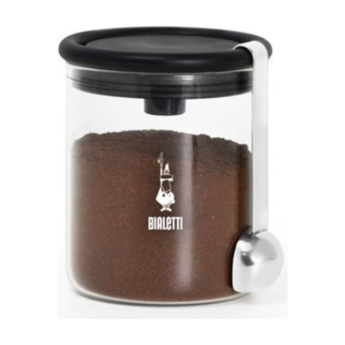 Bialetti Koffiebewaarbus met Maatlepel - Glas op witte achtergrond