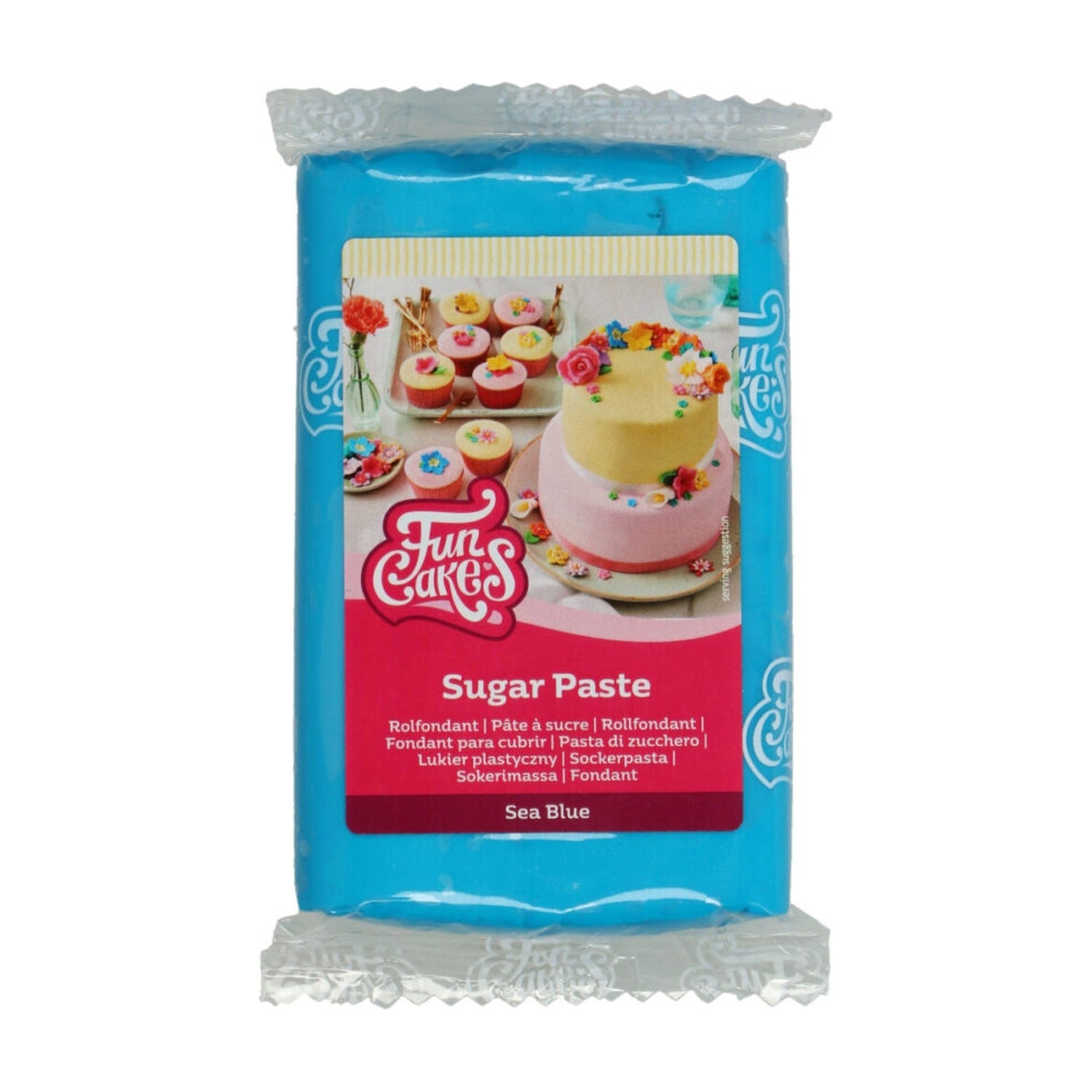 FunCakes Fondant Sea Blue - 250 gram op witte achtergrond