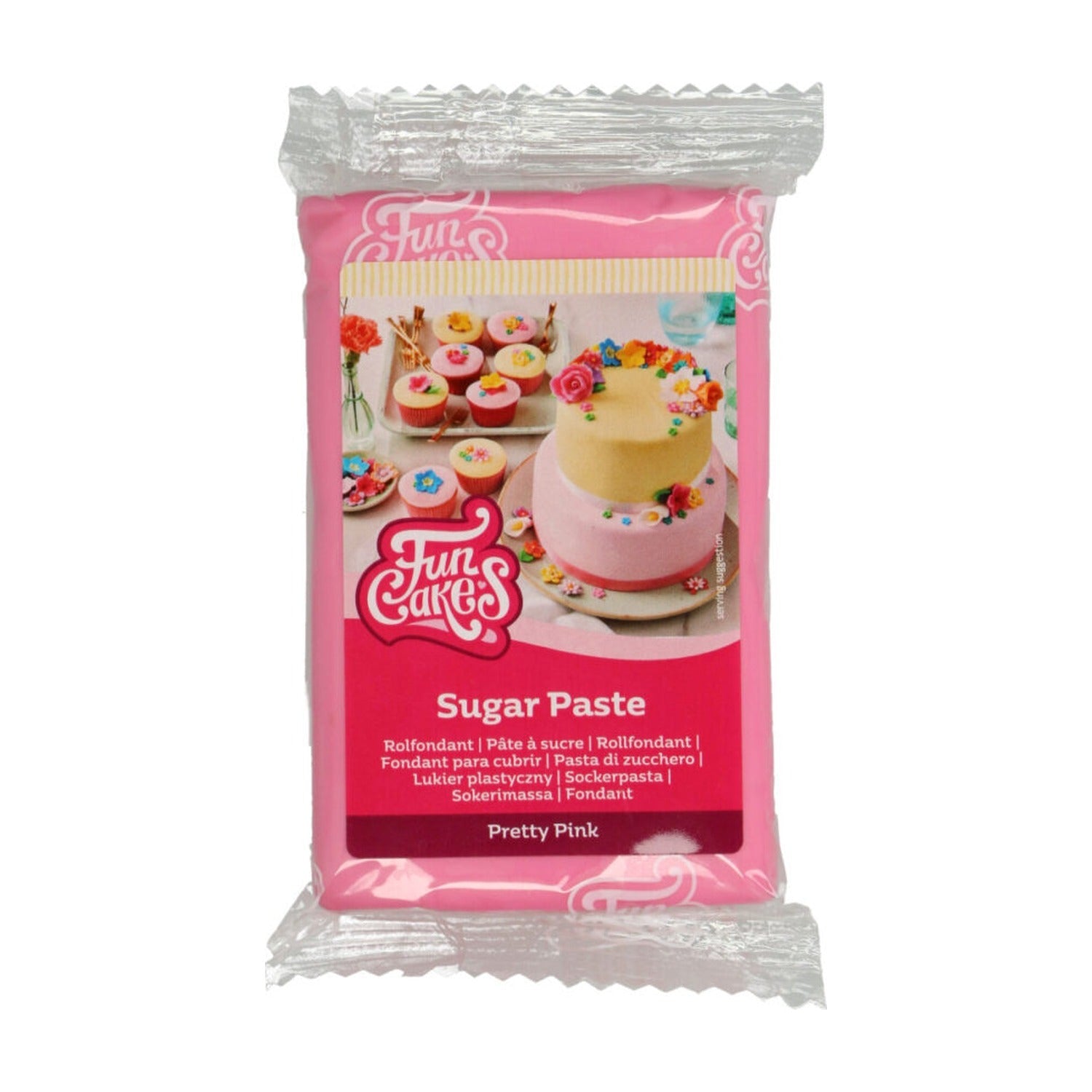 FunCakes Fondant Pretty Pink - 250 gram op witte achtergrond