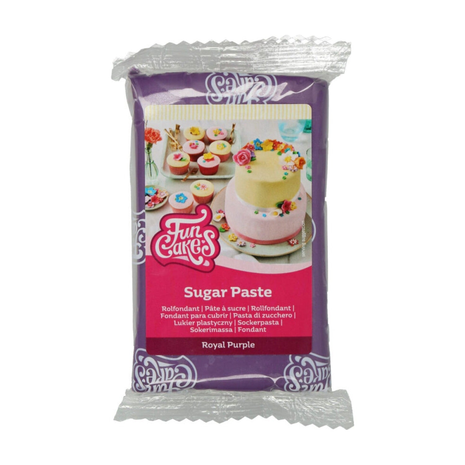 FunCakes Fondant Royal Purple - 250 gram op witte achtergrond