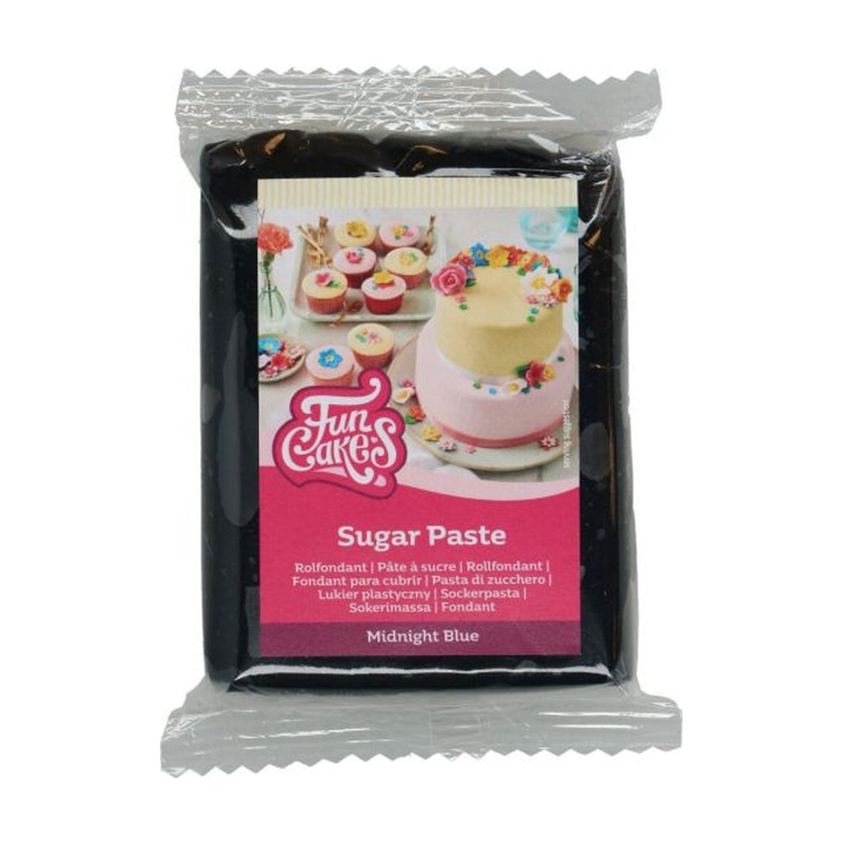 FunCakes Fondant Midnight Blue - 250 gram op witte achtergrond